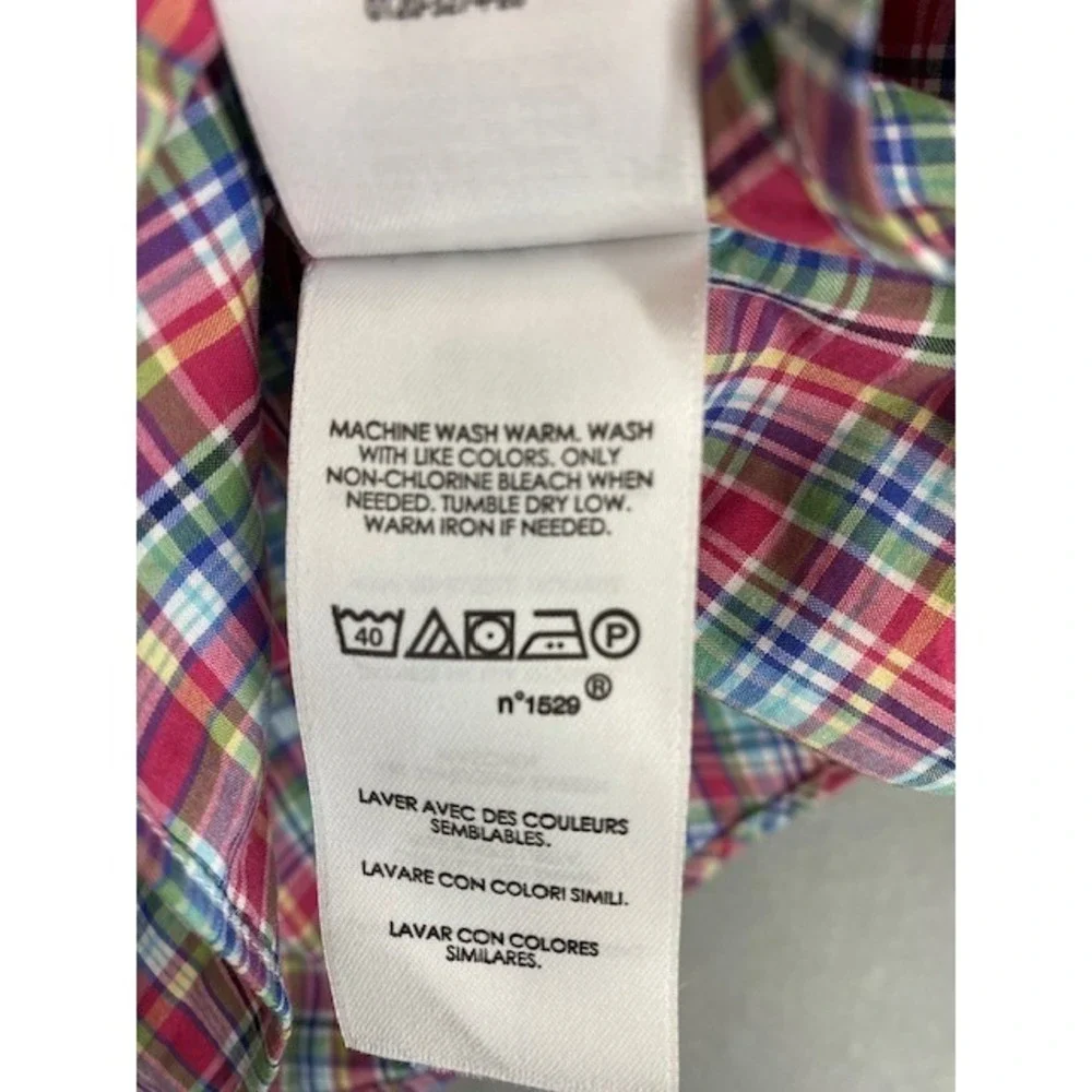 Ralph Lauren Mens 2XB Plaid Button Poplin Cotton Shirt‎ Multi Logo